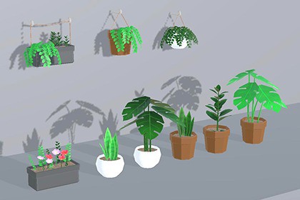 MAR-Low poly Plant & Planter Pack