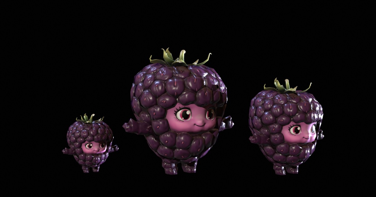 Chibi Fruit Blackberry | Characters | Unity Asset Store
