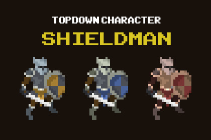 Shieldman - Top Down Pixel Art Character Assets