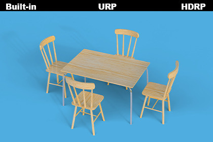 Natural Wood Dining Table and 6 Chair Furniture Set 3D Model
