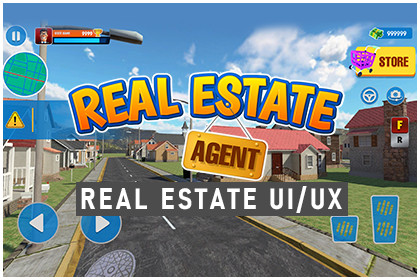Modern Real Estate Tycoon UI Kit – Business Simulator Mobile Game GUI