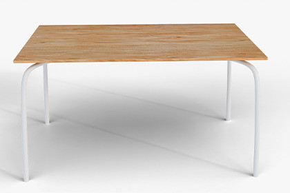 Modern Wood Table with Metal Legs