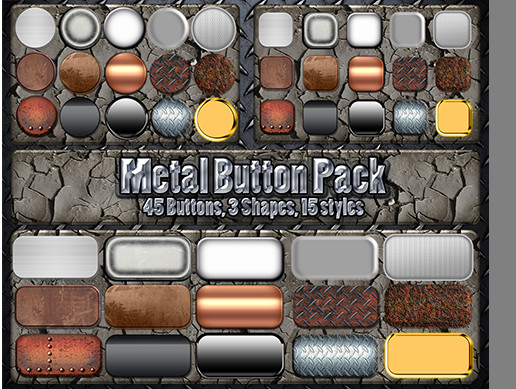 Button Pack Unity Metal Button Pack | 2D Icons | Unity Asset Store