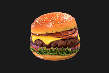 Cheeseburger 3D Model Game-Ready