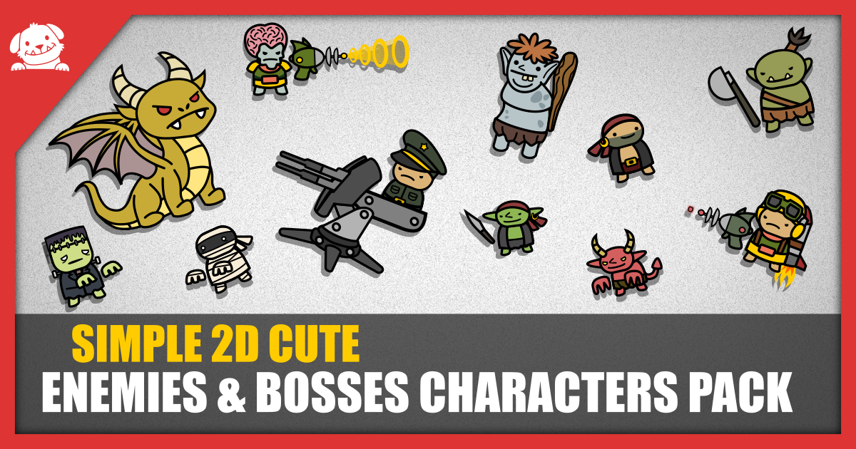 Simple 2D Cute Enemies & Bosses Characters | 2D 캐릭터 | Unity Asset Store