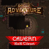 2D TopDown Cavern Tileset - Rogue Adventure