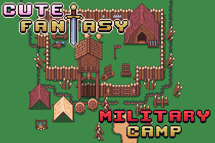 Cute Fantasy Military War Camp - 16x16 top down asset pack