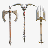 3 Medieval Battle Axes URP HDRP Textures