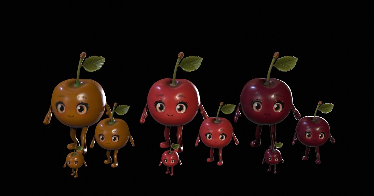 Chibi Fruit Cherry Two | 3D Creatures | Unity Asset Store