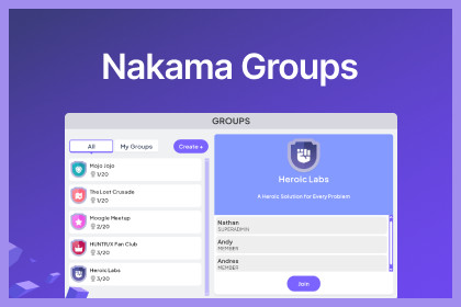 Groups, powered by Nakama
