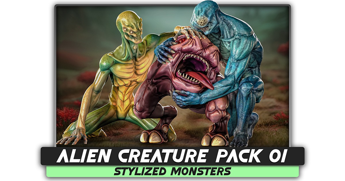 Stylized Creature Pack 2 - Stylized Monsters - Alien UFO Predator - #41 ...