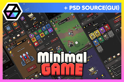 GUI Pro - Minimal Game Dark(+PSD)