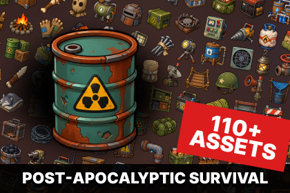 Post-Apocalyptic Survival Scavenging Crafting Resources Icons Pack