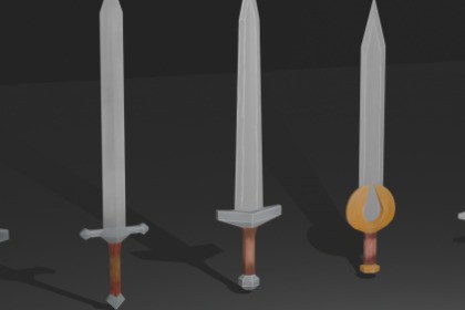 Low poly 3D sword pack