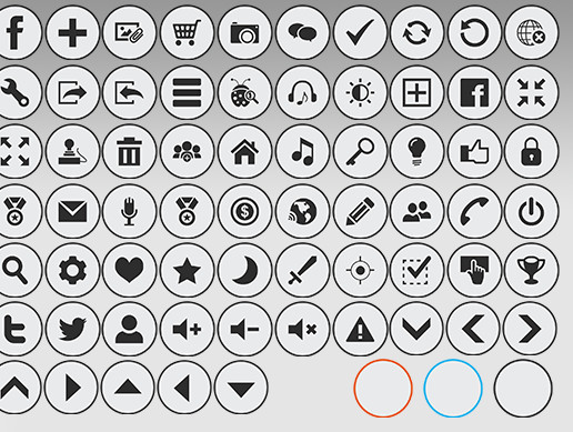2D iOS 7 Inspired Flat Button Pack for Game UI | 2D Icons | Unity Asset ...