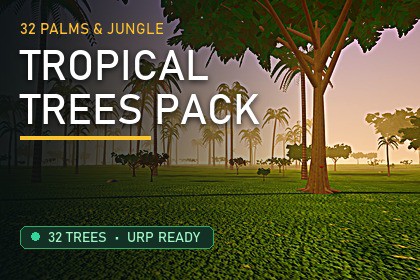 Tropical Grove - 32 Palm & Jungle Trees (LOD, URP)