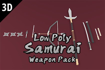 Low Poly Samurai Weapon Pack