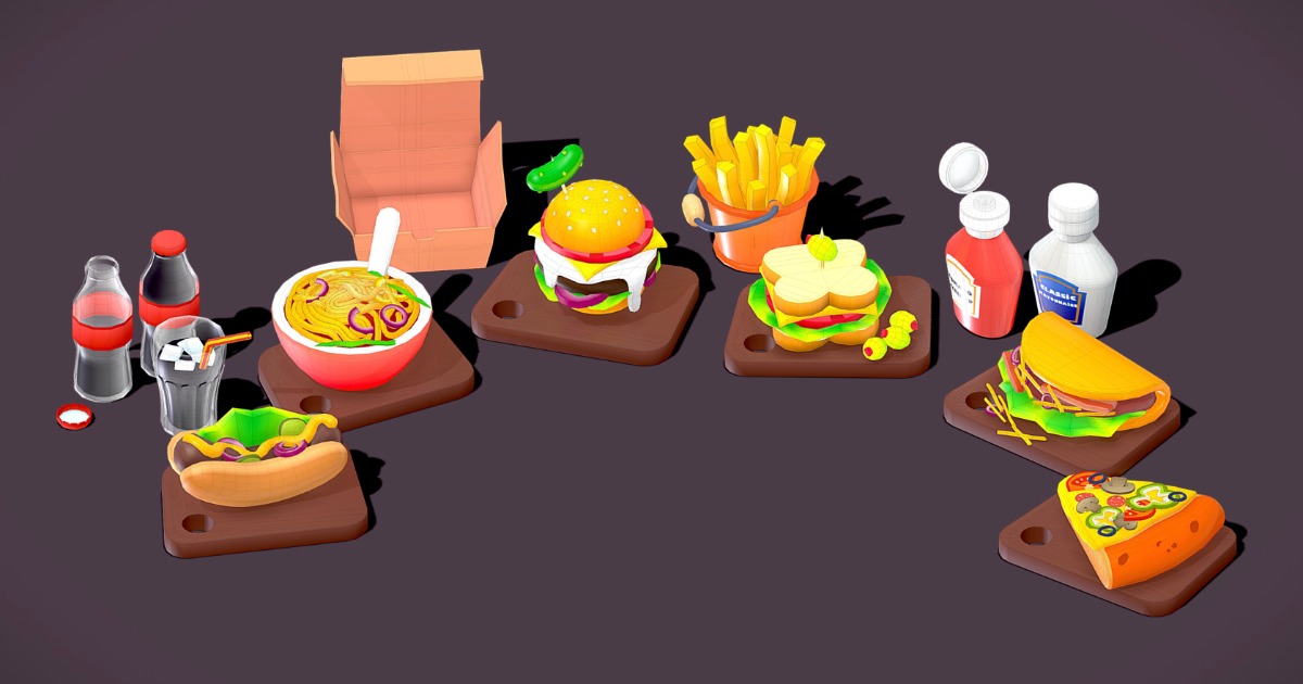 Food & Drinks Game Pack | 3D 음식 | Unity Asset Store