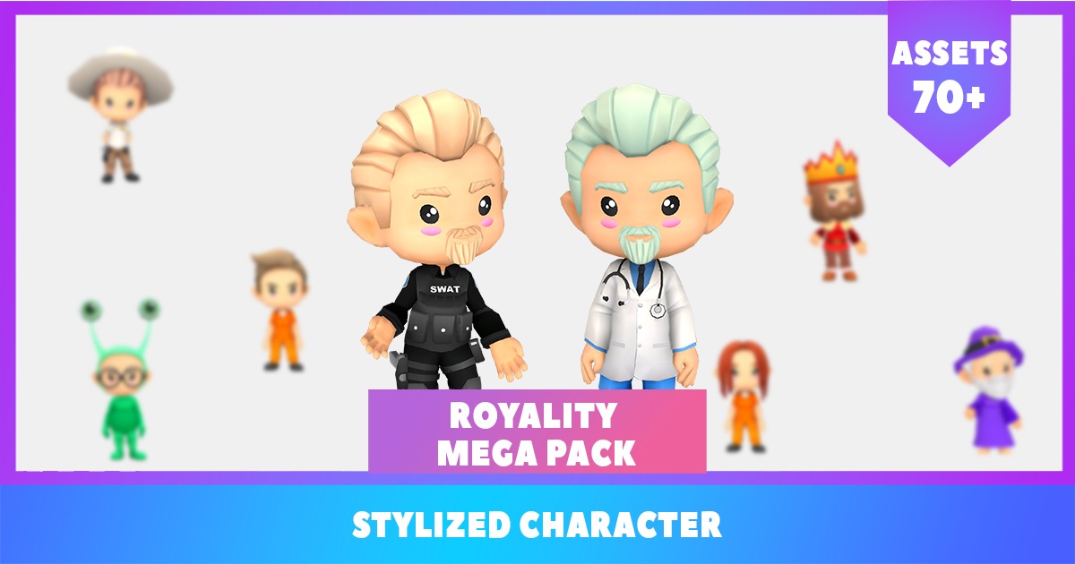 Royalty Stylized character Mega Pack | 3D Characters | Unity Asset Store