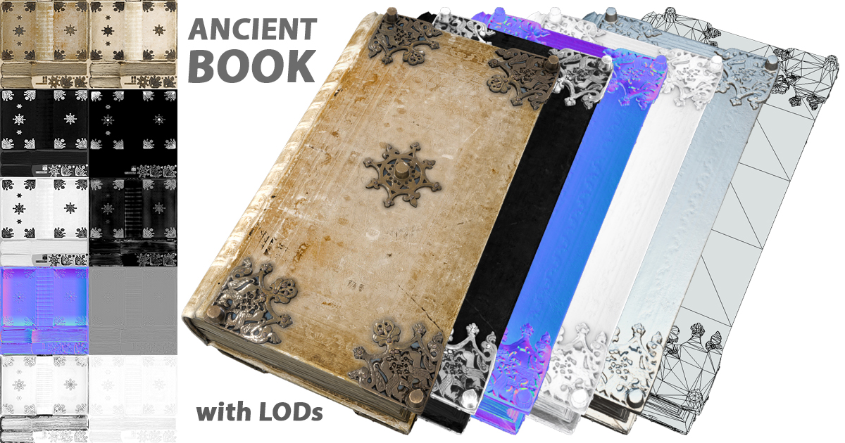 Book Model Unity Ancient Book | 3D Props | Unity Asset Store