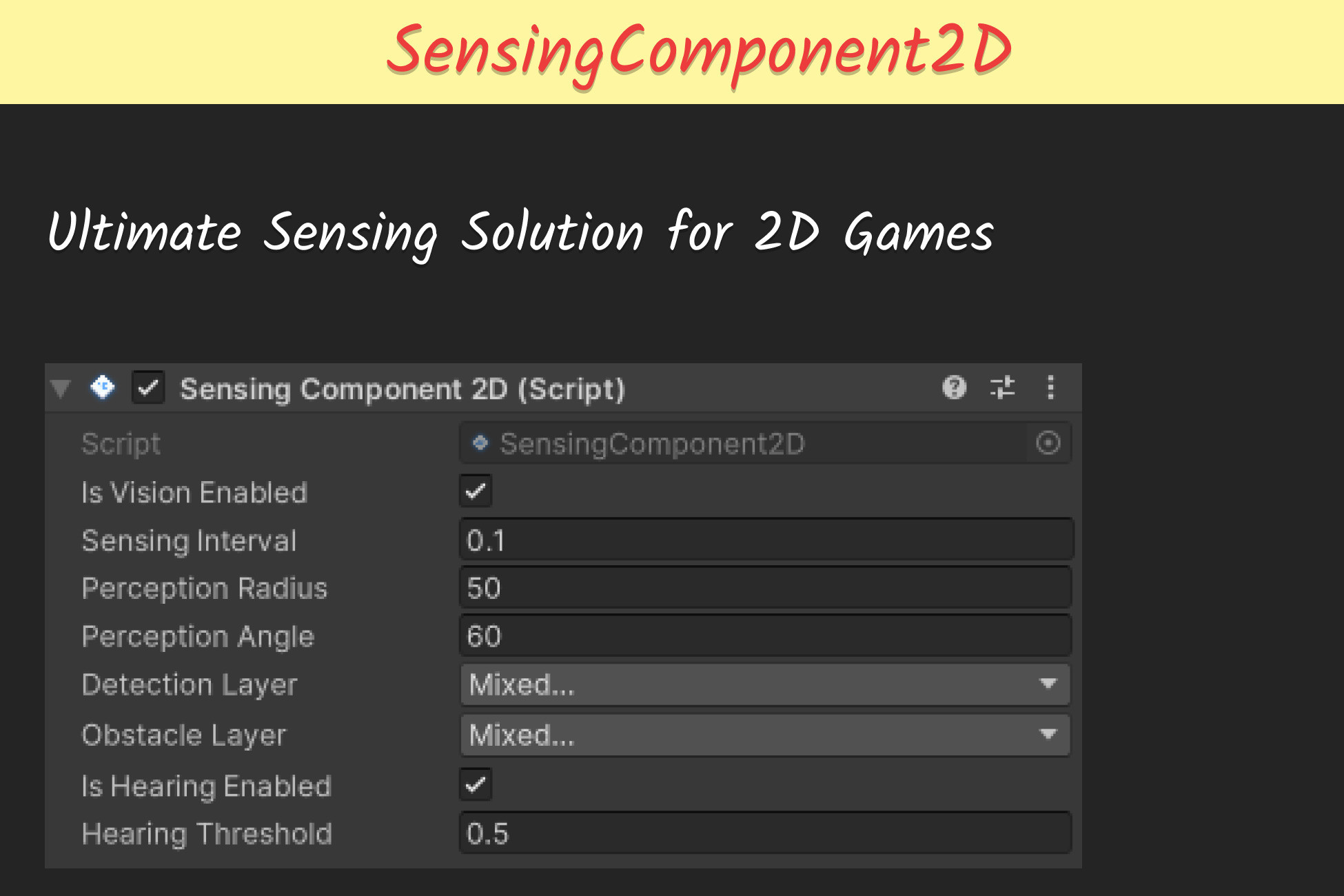 Sensing Component 2D | Behavior AI | Unity Asset Store