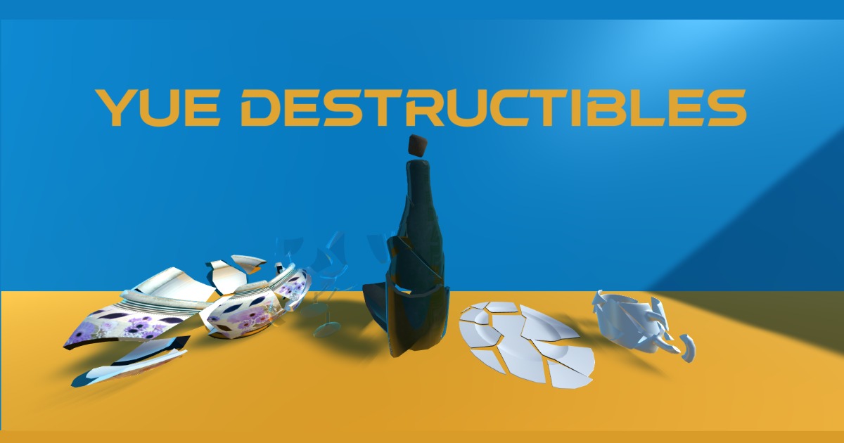 Yue Destructible Objects Package Glass | 3D Props | Unity Asset Store