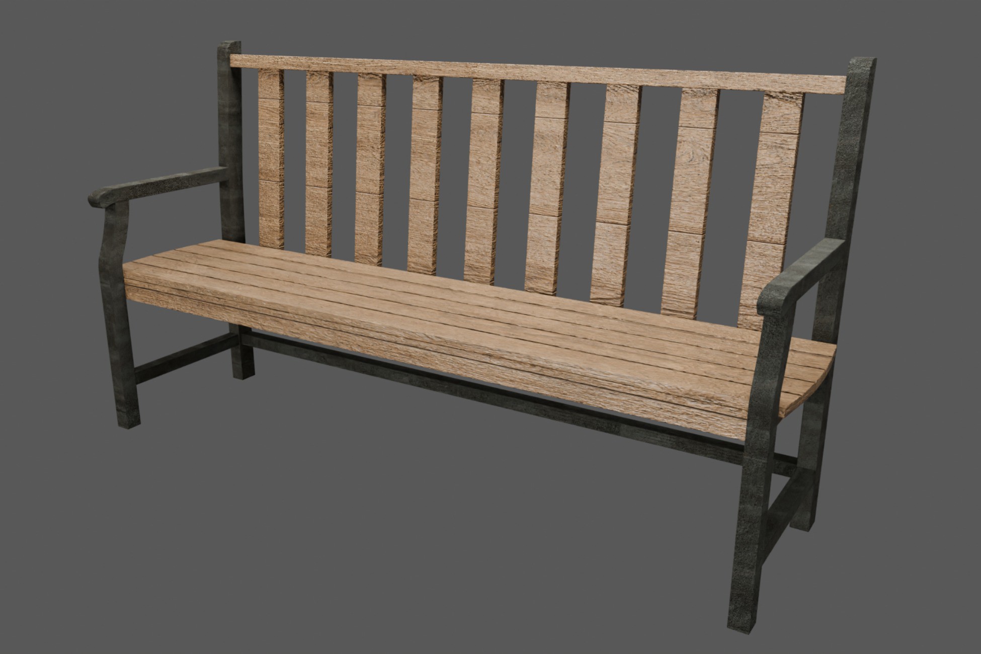 Wooden Street Bench | 3D Props | Unity Asset Store