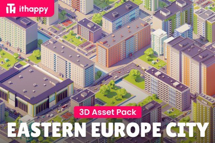 Eastern Europe City - Low Poly 3D Models Pack