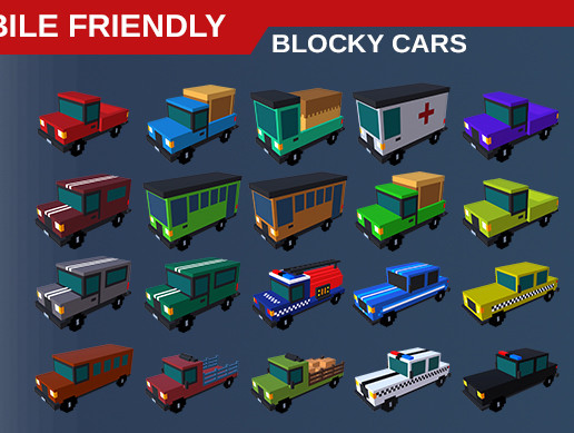 Blocky Guys Unity Blocky Vehicle Pack | 3D Land | Unity Asset Store