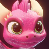 Cartoon Pink Baby Dragon 3D Character With 5 Music Tracks & 36 Sound Effects