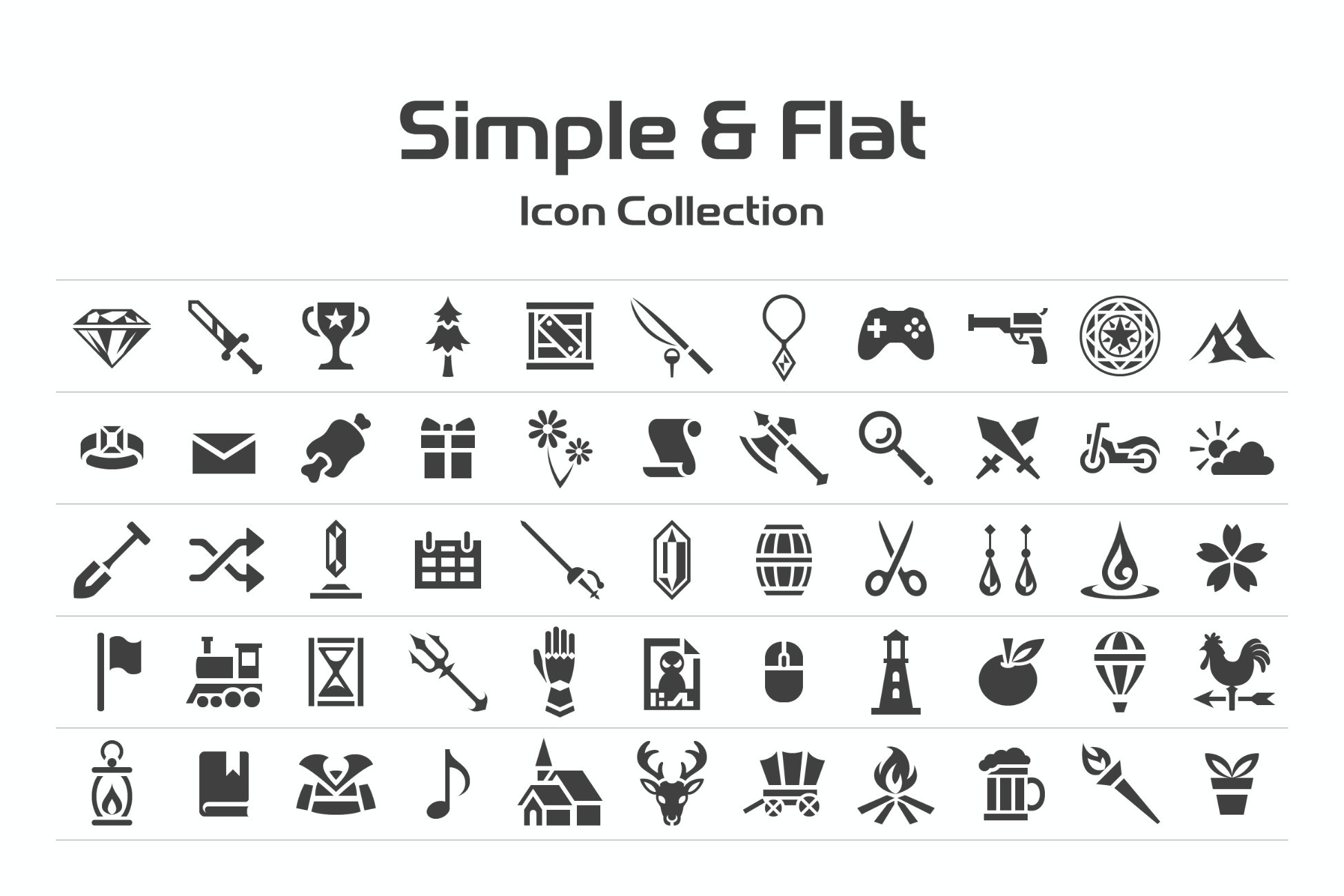 Simple & Flat Icon Collection | 2D Icons | Unity Asset Store