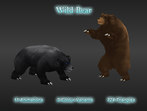 Red Bear Unity Model Wild Bear | 3D Animals | Unity Asset Store