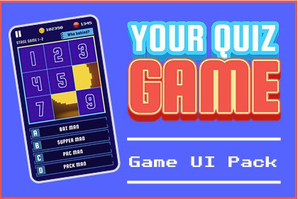 Retro Quiz Game UI Pack – Casual Style