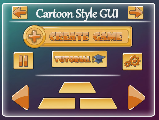 GUI - Cartoon Style | 2D Icons | Unity Asset Store