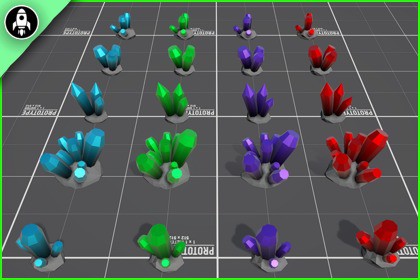 Stylized Crystals - Low Poly RPG Packs - Lite
