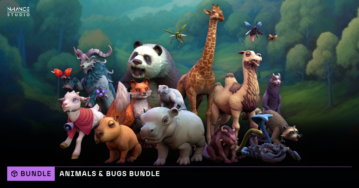 Stylized Fantasy Animals & Bugs Bundle | 3D Animals | Unity Asset Store