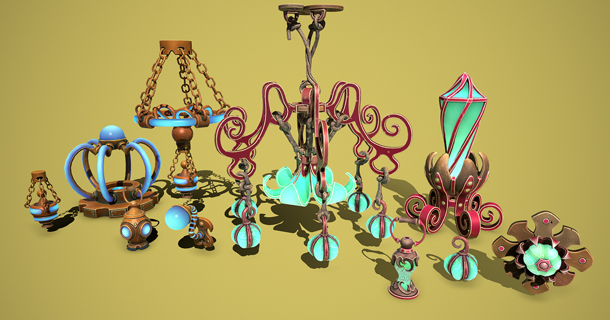 Lamp Unity Fantasy lamps | 3D Props | Unity Asset Store