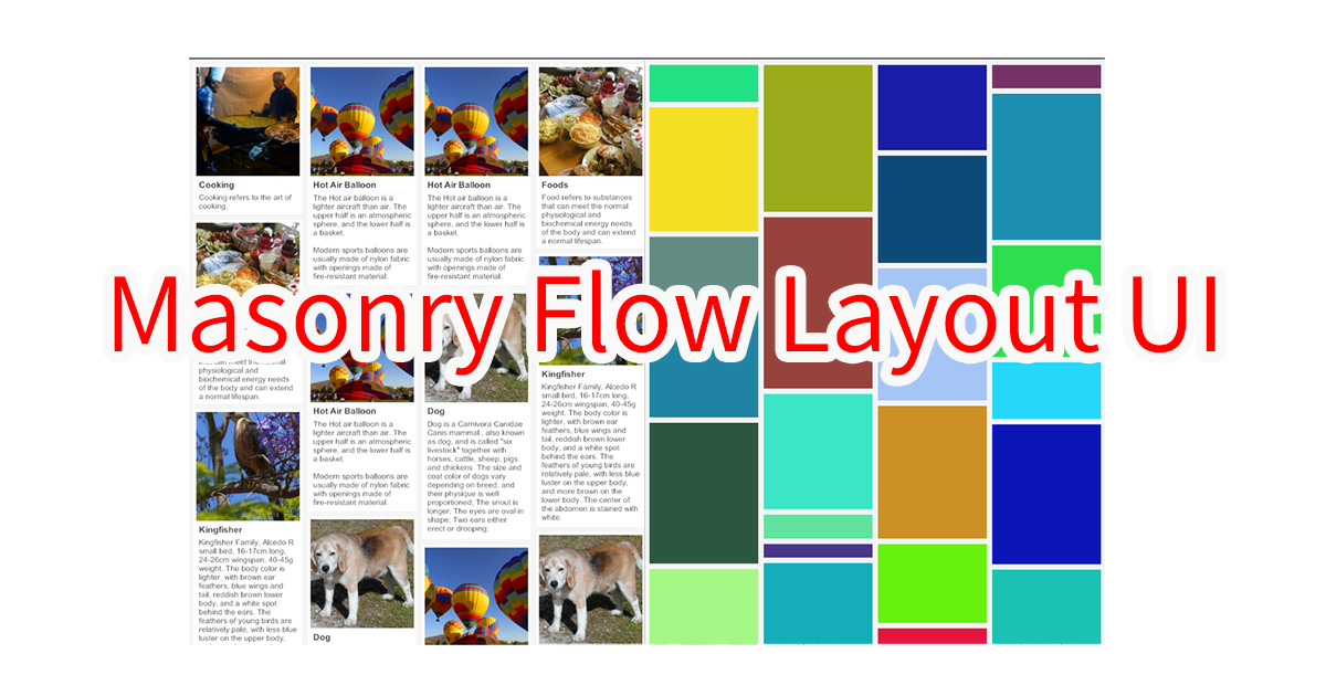 Masonry Flow Layout UI By maything | 2D GUI | Unity Asset Store