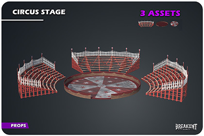 Circus Stage - 3 assets (Circus, Stage, Festival, Carnival, Show, Clown)