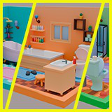 Low Poly Modular Bathroom Pack (550+ Props)