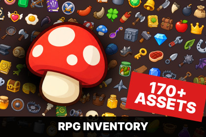 Fantasy RPG Inventory Loot Weapons Potions Treasure Icons Pack