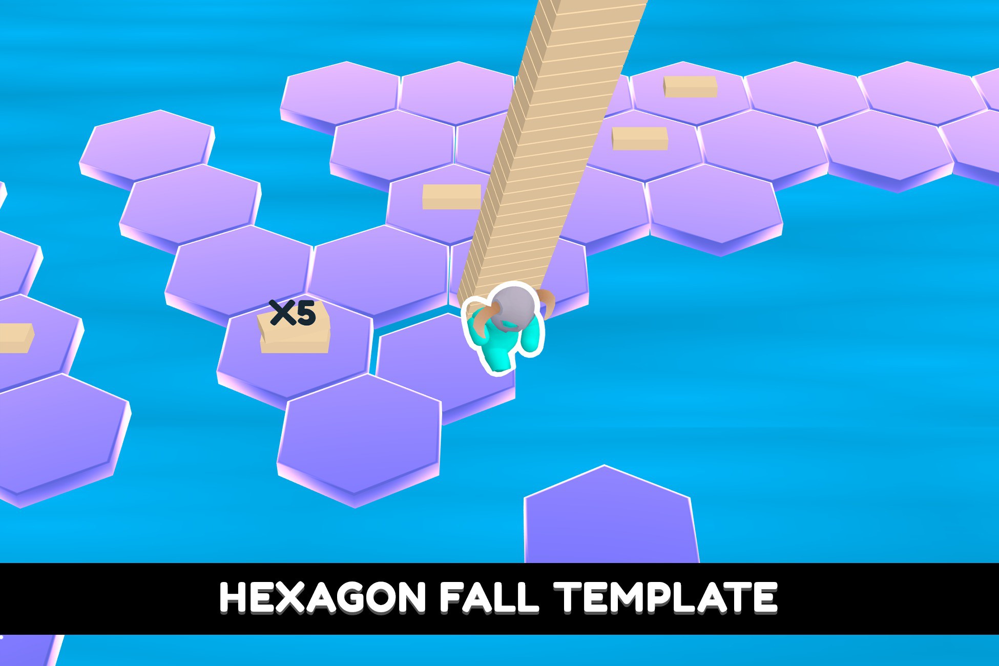 Hexagon Fall | Template + Editor, image 1