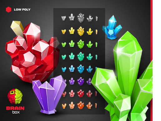 Unity Transparent Crystal Crystals / Low Poly | 3D Exterior | Unity Asset Store