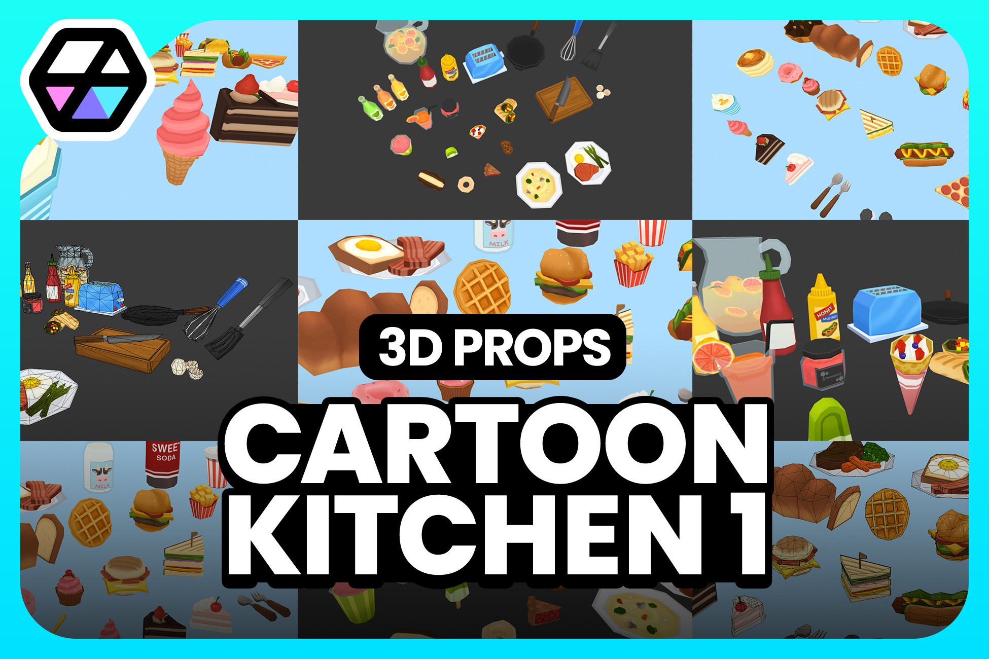 3D Props - Cartoon Kitchen1 | 3D Food | Unity Asset Store