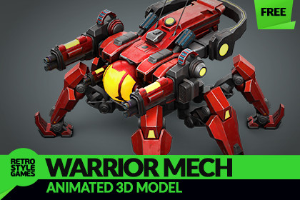 Stylized Sci Fi Mech Robot Asset