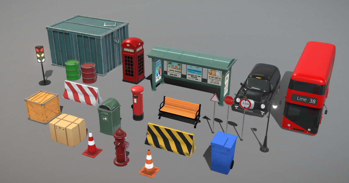 Urban Street Props Package | 3D Props | Unity Asset Store