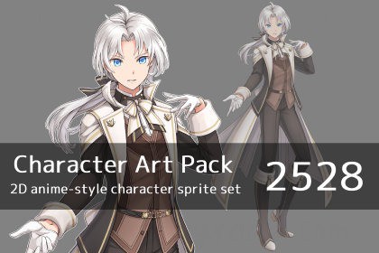 Anime Character Art Pack: 2528 - Image: Man, androgynous, noble, musician