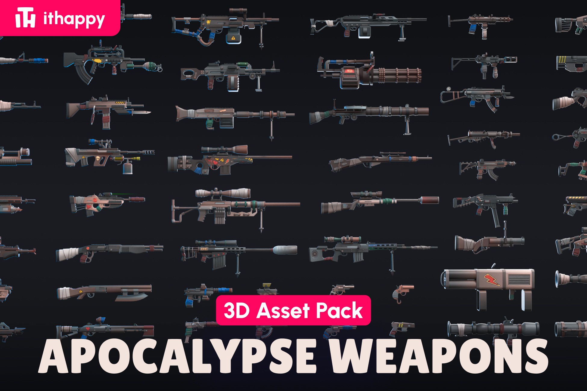 Apocalypse Weapons - Low Poly 3D Models Pack