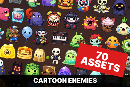 Cute and Aggressive Cartoon Game Monsters Icon Pack