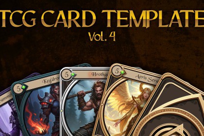Fantasy TCG Game Card Template vol. 4